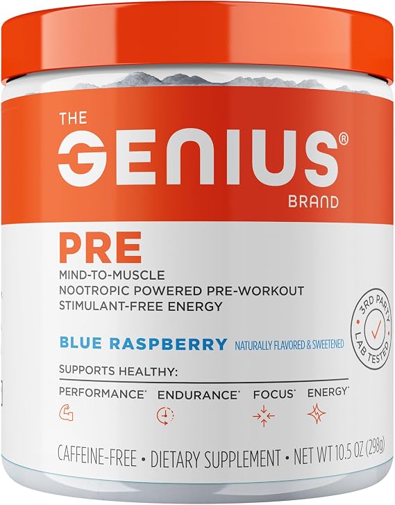 The Genius Brand Pre, Blue Raspberry, 20 Servings