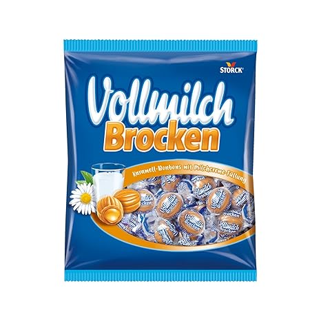Full Milk Chunks of Sweets Filled Caramel Sweets - 1 x 750 g Caramel sweets with soft milk cream filling individually wrapped sweets ideal for sharing & on the go