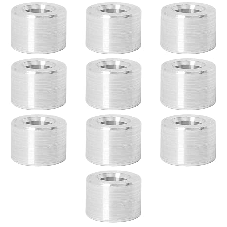 10Pcs M4 Aluminum Spacers, Metal Spacer Aluminum Round 4.2mm ID x 8mm OD x 6mm L Thickness Screw Standoff for M4 Screw Bolts Silver