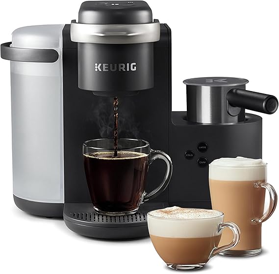 Keurig K-Cafe Single-Serve K-Cup Coffee Maker, Latte Maker and Cappuccino Maker,  with Dishwasher Safe Milk Frother, Coffee Shot Capability, Compatible with all Keurig K-Cup Pods, Dark Charcoal