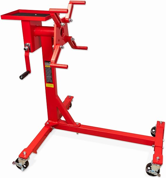 Jackco Professional 1000 lb. Capacity Rotating Engine Stand with Tool Tray, Swivel Casters, Heavy Duty Steel Frame (71000R Engine Stand)