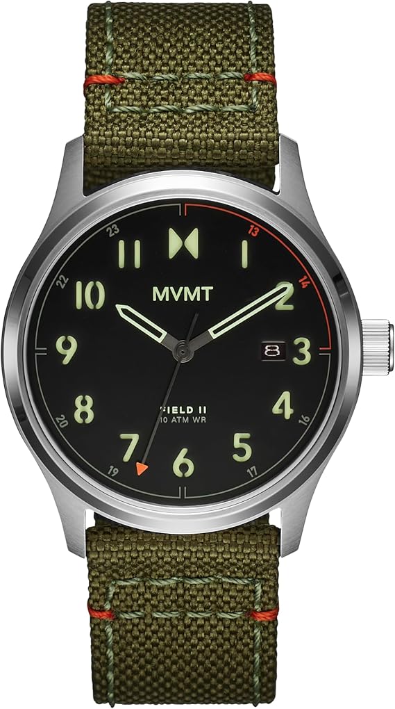 MVMT Field Automatic Men's Watch 3 Hand Stainless Steel Nylon Strap Sporty to Casual Wear Gift for Him 41mm