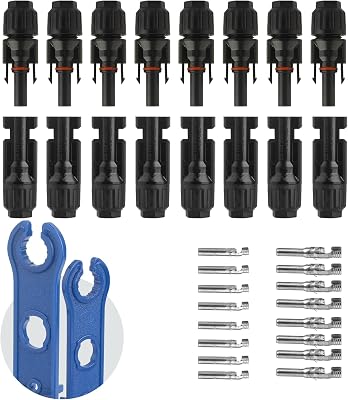 8 Pairs of Solar Connectors with 2 Spanners Compatible with 10-12AWG Cables