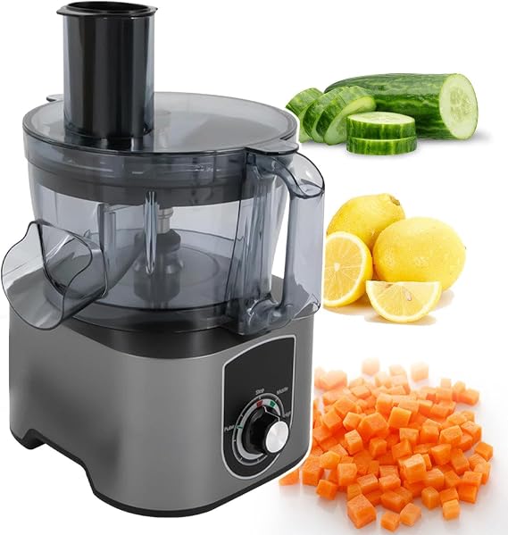Electric Food Processor, 3 In 1 Vegetable Fruit Dicing Machine, 600 W Pure Copper Motor, 5 L Large Capacity, Convenient Disassembly, for Dicing & Slicing of Fruits & Vegetables