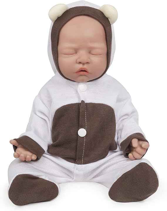 Vollence 12 inch Sleeping Silicone Baby Dolls Girl Weighted 2.54 lb,[NOT Vinyl],Silicone Full Body Reborn Lifelike Realistic Real Life Newborn Soft Babies Gift with Feeding Accessories for Kids Age 3+