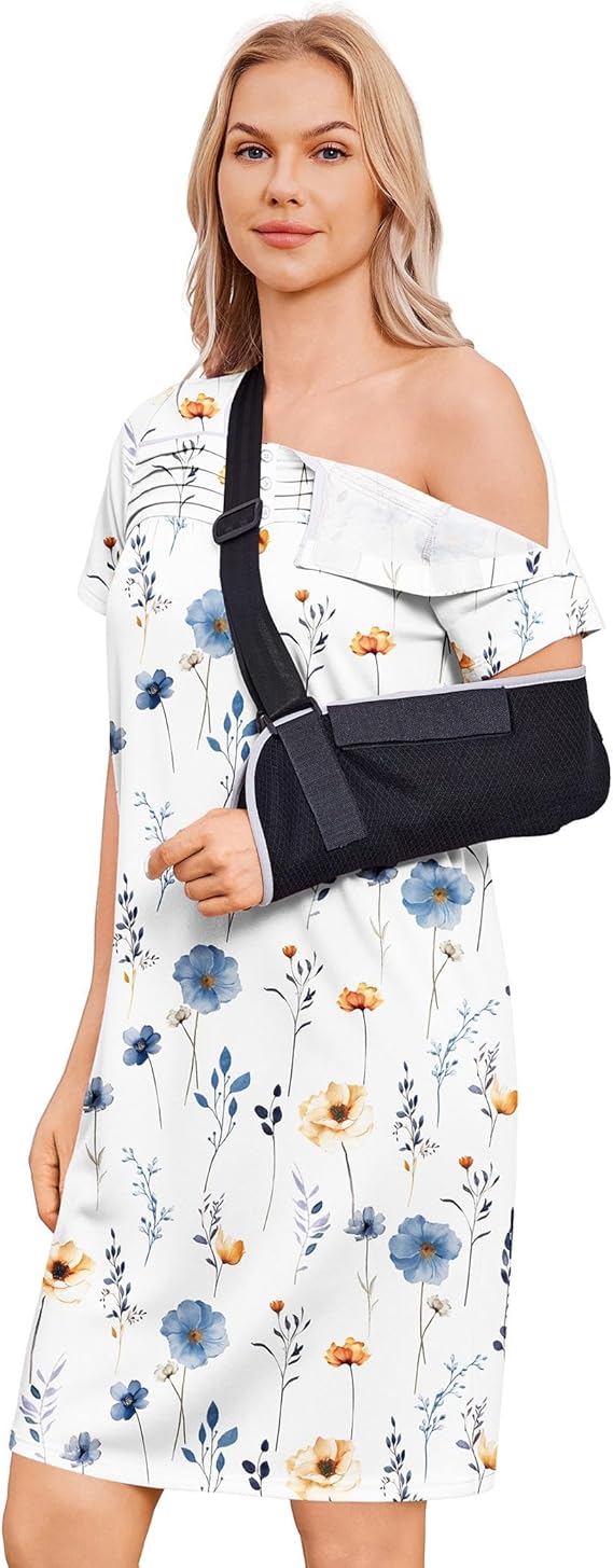 Deyeek Post Shoulder Surgery Dress Women Side Full Tear Away After Rotator Cuff Chemo Dialysis Port Adaptive Clothing