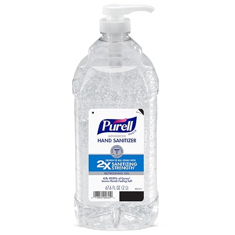 Purell Advanced Hand Sanitizer Refreshing Gel, Clean Scent, 2-Liter Pump Bottle (Pack of 1) - 9625-04