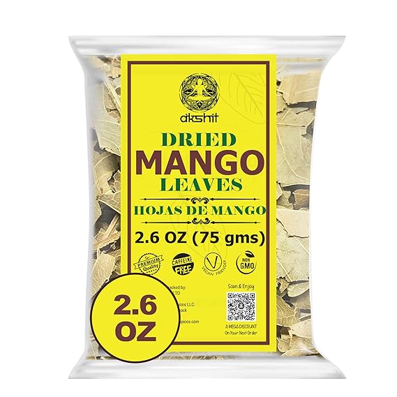2.6oz Mango Leaves Natural, Dried Leaves, Hojas De Mango Secas, Aromatic Leaves Tea, Non-GMO, Caffeine-Free. by Akshit