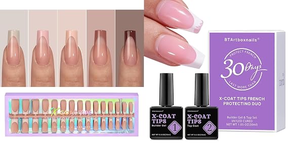 btartboxnails XCOATTIPS French Square Nails French Protecting DUO