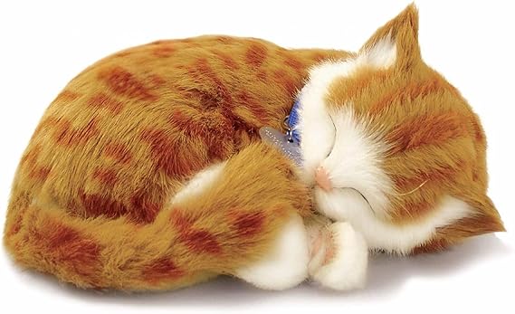 Perfect Petzzz - Original Petzzz Orange Tabby Cat, Realistic Lifelike Stuffed Interactive Pet Toy, Companion Pet with 100% Handcrafted Synthetic Fur