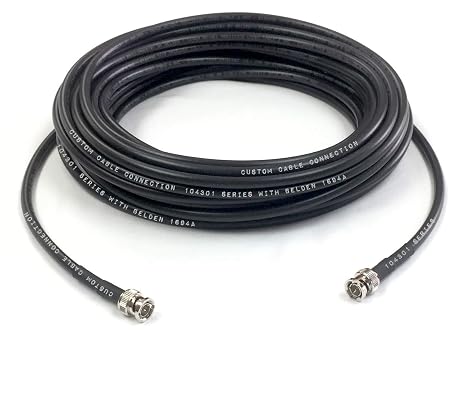 Custom Cable Connection 2 Foot Belden 1694A 6G HD-SDI RG6 BNC Cable (75 Ohm) Black Jacket