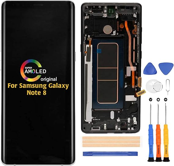 A-MIND Original OEM for Samsung Galaxy Note 8 N950 LCD Screen Replacement (with Black Frame) SM-N9500 N950F/DS/W/U LCD Display Touch Screen Digitizer Assembly Parts,with Tools