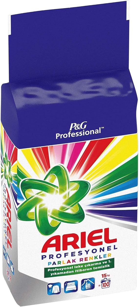 Ariel Professional Powder Laundry Detergent Bright Colors 15 Kg 100 Washing
