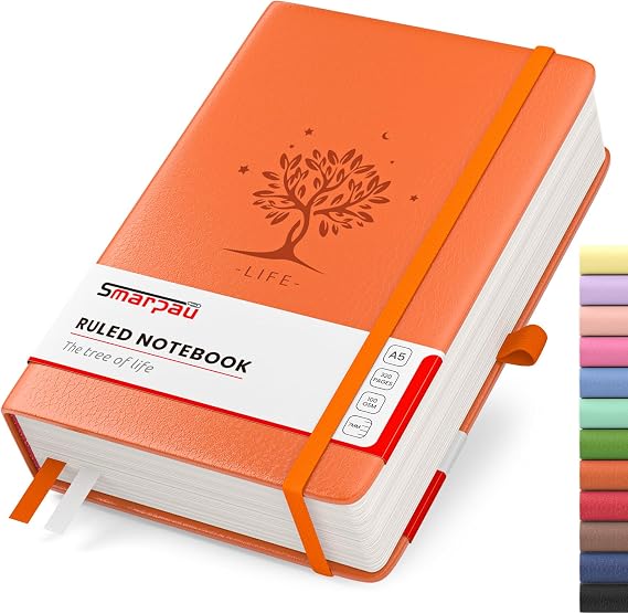Smarpau A5 Lined Notebook, 320 Pages Thick Hardcover Notebook