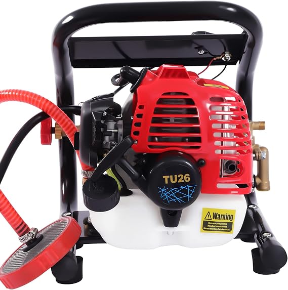 26CC 2 Stroke Gas Powered Backpack Sprayer, High Pressure Sprayer Spraying Machine with Large Capacity Fuel Tank & Complete Kit, Handheld Gasoline Agricultural Spraying Machine
