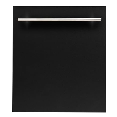 ZLINE 24 in. Top Control Dishwasher in Black Matte with Stainless Steel Tub and Modern Style Handle