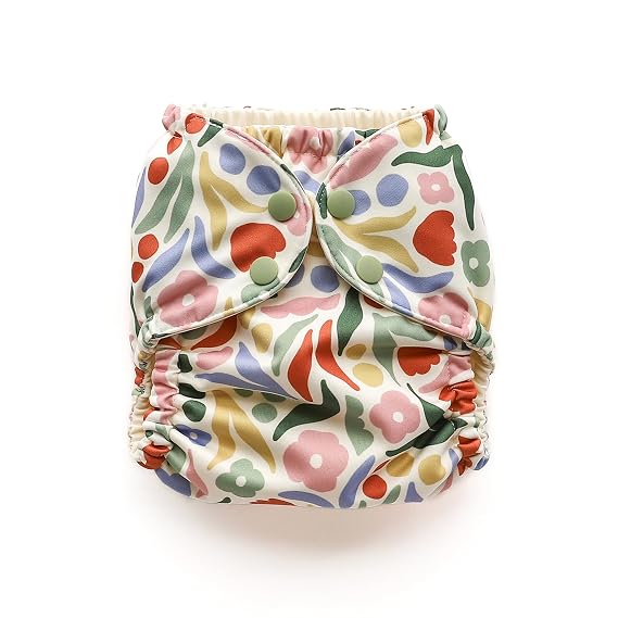 Esembly Cloth Diaper Cover, Jurassic Garden, Size 1 (7-17lbs)