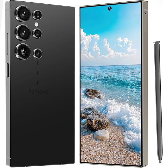 I24 Ultra Unlocked Phone,Built in Pen The Phone,Smartphone Battery 6800mAh 6.8" HD Screen,8+256GB with 128GB Memory Card Cell Phone,5G/Face ID/Fingerprint Lock/GPS (Black)
