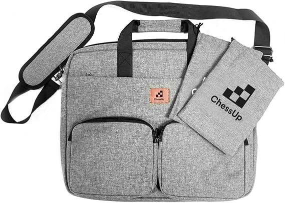 Carry Bag and Piece Sacks by Bryght Labs - Made for the ChessUp 2 Electronic Smart Chess Board