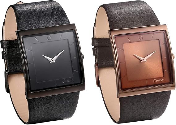 JewelryWe Pair Wristwatch, Simple, Popular, 3 ATM Waterproof, Japanese Quartz, Stylish, Leather Strap, Boyfriend, Father, Birthday, Anniversary, Christmas Gift