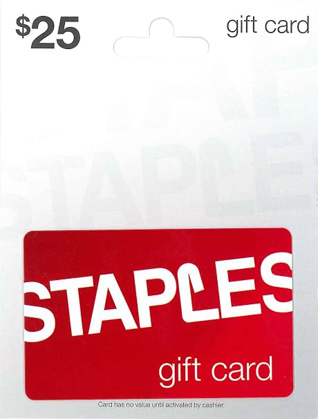 STAPLES Physical Gift Card - $25