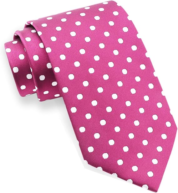 LJBFNN Ties for Men, 3.15'' Mens Polka Dot Tie Satin Woven Neckties for Men Teen Casual Business Party Wedding Graduation