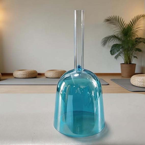 432Hz G Throat Chakra Blue Handle Clear Quartz Crystal Singing Bowl 5.5"