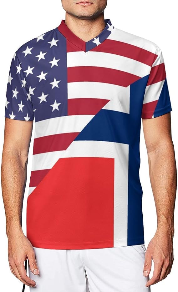 U.S. Norway Flag Men's Sports Fan T-Shirts Soccer Jerseys Football Game Day Shirt