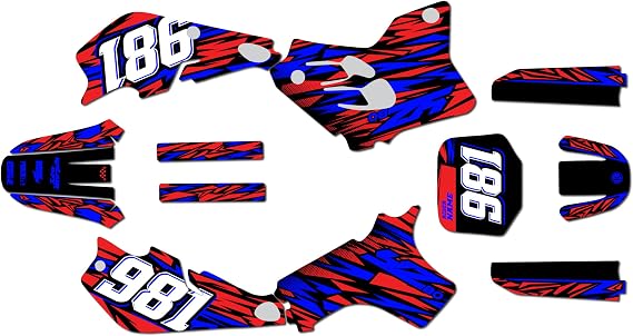 Graphics Kit for Yamaha YZ80 (1993-2001) Twitch Series Red 21 Mil-Dirt bike Custom Racing Graphics Decals Stickers Kit, no-plastics