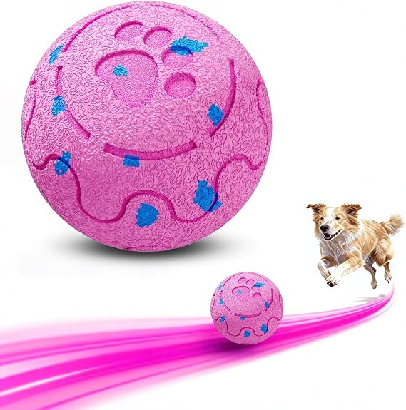 Dog Balls: Interactive Dog Ball, Self-Moving Dog Toy with Auto-Rolling & Bouncing, E-TPU Material, IP54 Waterproof, Motion-Activated (Pink, Large)