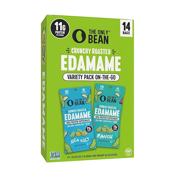 The Only Bean Crunchy Roasted Edamame Variety Pack Snack, 14 Bags (pack of 2)