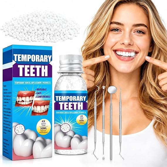 Tooth Repair Kit Moldable False Teeth Beads for Missing Teeth | DIY Temporary Tooth Filling Kit for Daily Smile Confidence | Natural-Looking Tooth Replacement Beads