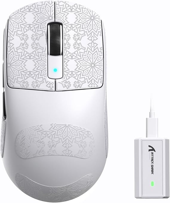 ATTACK SHARK R6 39g Wireless Gaming Mouse,PixArt PAW3950MAX Sensor,White B