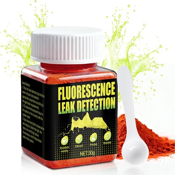 Drain Dye, Leak Detection Dye, Drain Tracing Dye Fluorescein, 30g