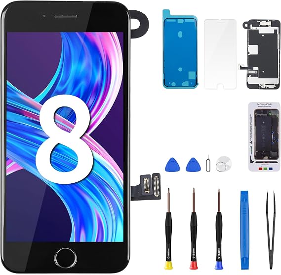 for iPhone 8 SE 2nd Gen Screen Replacement with Home Button Black