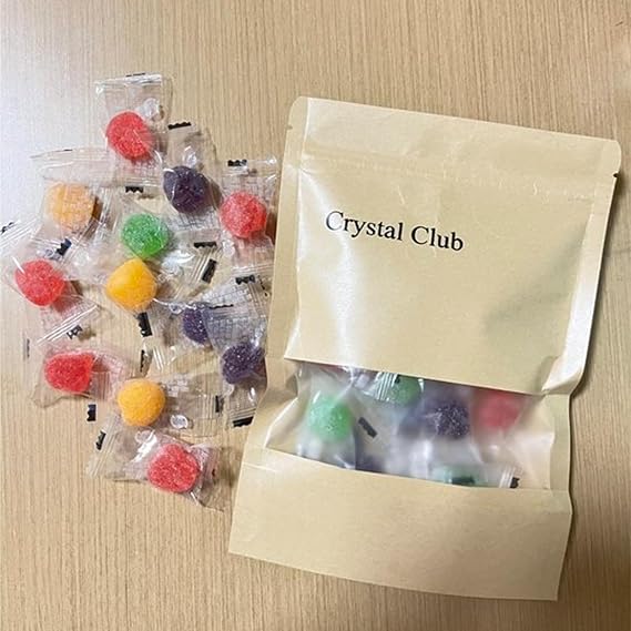 Crystal Club Rainbow fruit Gummy Candy | 12 Flavors in Eco-Friendly Kraft Paper Bag | Party, Gift & Everyday Snack