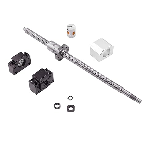 Ball Screw SFU1605 RM1605 Length 750mm Diam 16mm with Ballnut and ballnut housing + end Supports BK/ BF12 + Coupler for CNC, Length Approx 29.5 inch/ 750mm