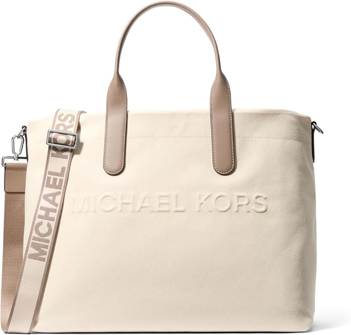 Michael Kors Brooklyn Wide East West Tote, Light Gunmetal-Hardware/Birch