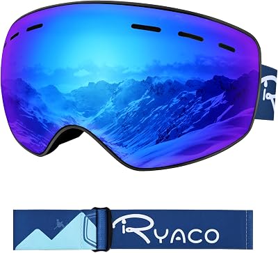 Ryaco Kids Ski Goggles Snowboard Goggles for Boys & Girls Toddler Youth Age 3-14, Anti-Fog & UV Protection