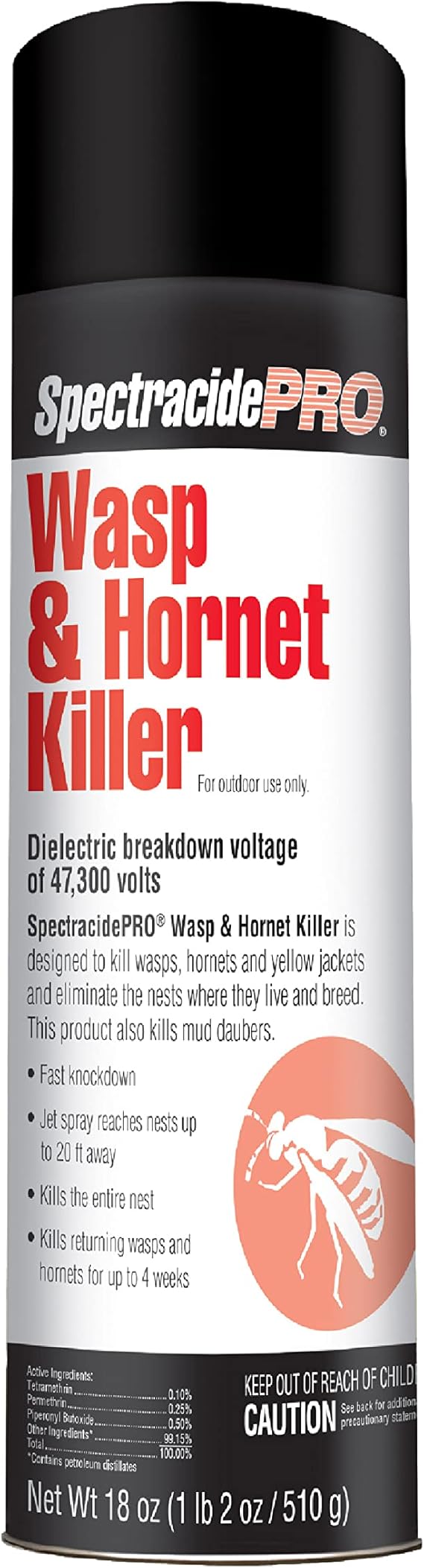 SpectracidePRO Wasp & Hornet Killer Spray, Kills Entire Nest 18 Oz, 12 Pack | Kills Wasps, Hornets, Yellowjackets & Mud Daubers, Treats Nests Outdoors Near Electrical Equipment, Up To 20 Foot Jet Spray