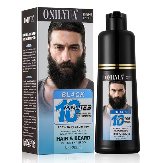 Fedulili Mens Black Beard Dye Shampoo