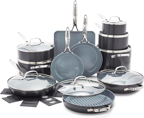 GreenPan Valencia Pro 22-Piece Ceramic Non-Stick Cookware Set, Induction