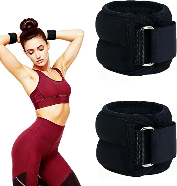 Adjustable Wrist & Ankle Weights for Women & Men, 2 Pack (0.25kg Each) - Neoprene Wrist & Ankle Weight Straps, Wearable Arm & Leg Weights for Yoga, Pilates, Running, Fitness & Physical Therapy