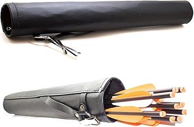 SAS Southland Archery Supply Leather Tube 17 Hip Quiver Arrow Holder with Belt Clip