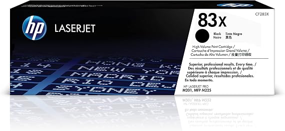 HP 83X Black High-Yield Toner Cartridge | Works LaserJet Pro M201, LaserJet Pro MFP M225 Series | CF283X