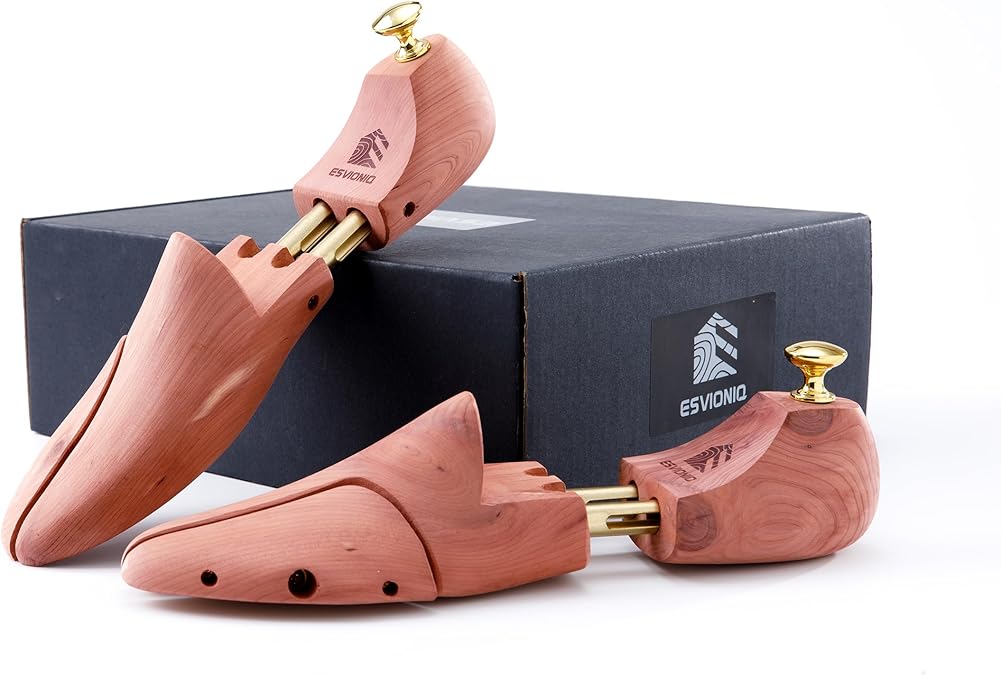 Cedar Shoe Tree with Twin Tubes,Red Cedar Wooden Shoe Trees For Men,Shoe keeper UK Size 5-14,Wood Shoe Form Holder