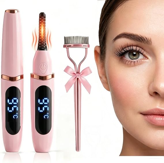 Heated Eyelash Curler - 10s Fast Heating - Ideal Mothers Day Gifts - Eye Lash Curler Heat, 3 Temp Settings, 24H Long Lasting Curls, USB-C Rechargeable Anti-Burn Portable Travel Makeup Tool