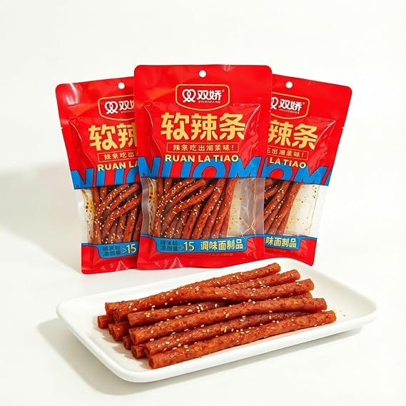 XCVFDVOR Latiao Spicy Strip 3 Packs Chinese La Tiao (4.9 oz * 3 Packs)