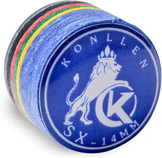 KONLLEN Rainbow Billiards Tip with Clear SX/SS/S/M/MH/H 11mm/14mm Pool Cue Tip 9 Layers of Pigskin Cue Head Accessory 1 Piece