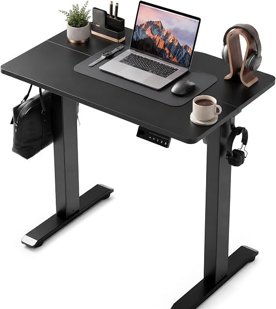 Claiks Electric Standing Desk, 32x19 Inch, Black
